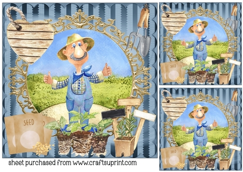 3 Grandads garden card front/toppers