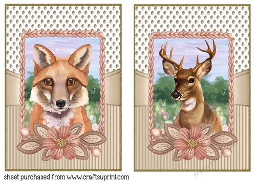2 Cream woodland animal card fronts 2
