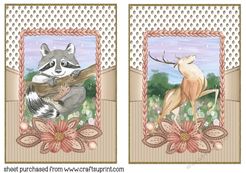 2 Cream woodland animal card fronts 4