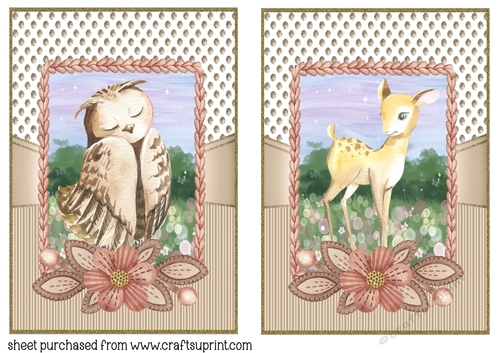 2 Cream woodland animal card fronts 5