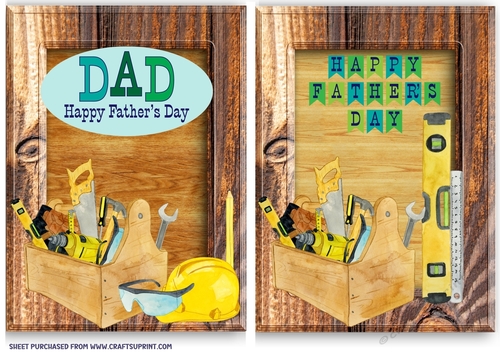 2 Tool themed Fathers Day card fronts