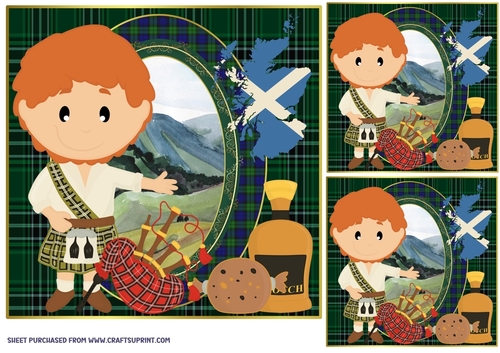 3 Scotland themed card front/toppers 1