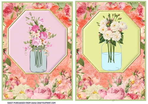 2 Rose vase card fronts