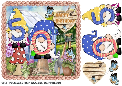 Age 50 garden gnome card front