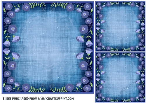 3 Blue floral card front/topper blanks(n) 2