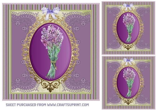 3 lavender and lace card front/toppers 2