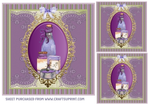 3 lavender and lace card front/toppers 3