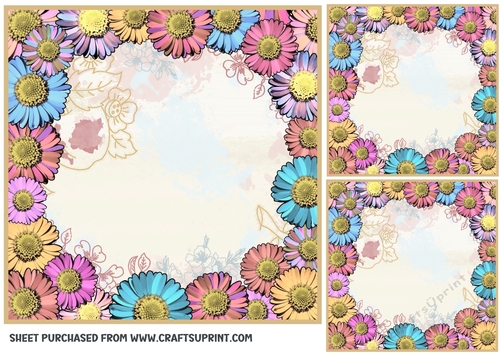 3 Multi daisy card front/topper blanks