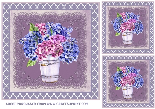 3 Hydrangea card front/toppers 1