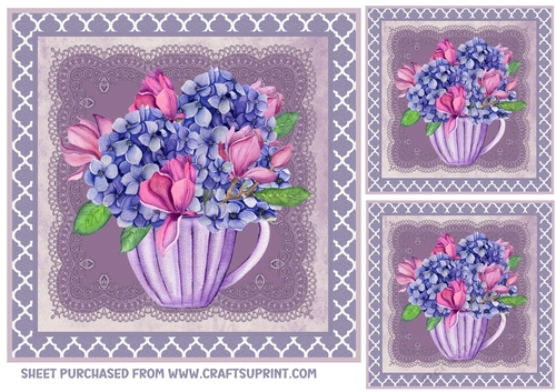 3 Hydrangea card front/toppers 2