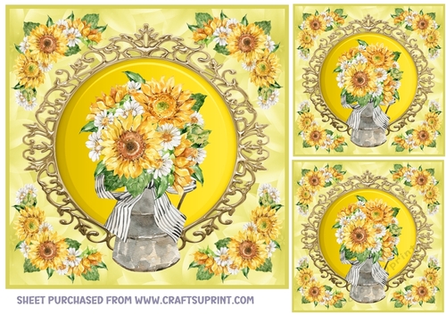 3 Sunflower card fronts/toppers(n) 1