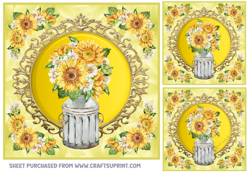 3 Sunflower card fronts/toppers(n) 2