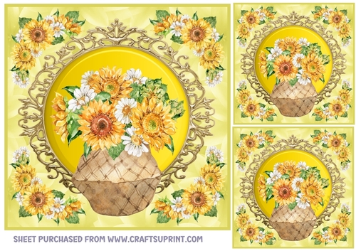 3 Sunflower card fronts/toppers(n) 3