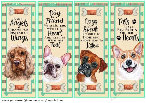 4 Assorted dog toppers/bookmarks 1