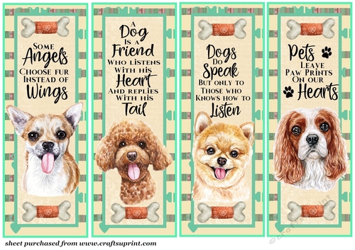 4 Assorted dog toppers/bookmarks 4