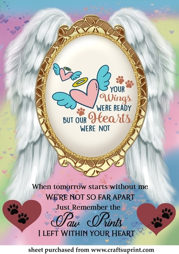 Your pet memorial topper(with space for name and date)