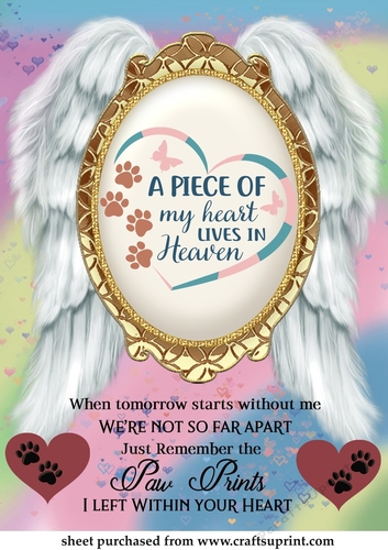 A piece of my heart memorial topper(with space for name and date)