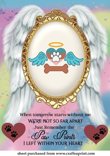 Paws and wings memorial topper(with space for name and date)