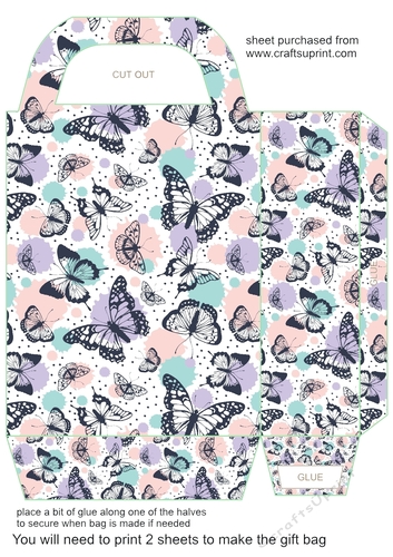 Multi coloured butterfly gift bag 2