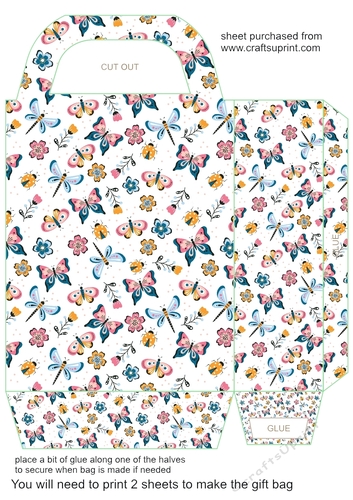 Multi coloured butterfly gift bag 6