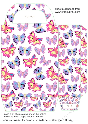 Multi coloured butterfly gift bag 7