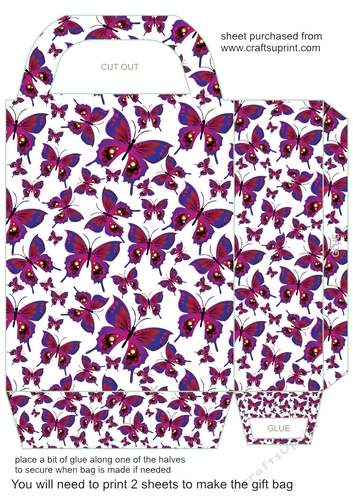 Multi coloured butterfly gift bag 8