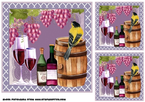 3 A little birdy told me wine card front/toppers