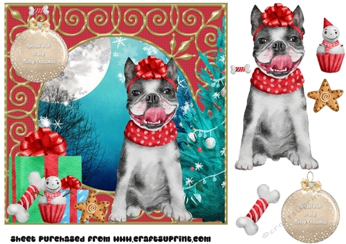 Christmas pup card front 3