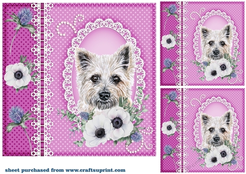 3 Scottish dog card front/toppers 3