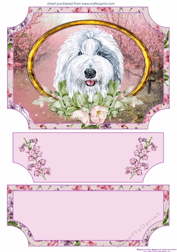 Floral English dog easel topper and stopper 2