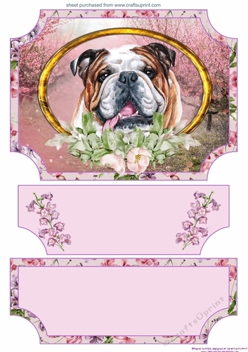 Floral English dog easel topper and stopper 3