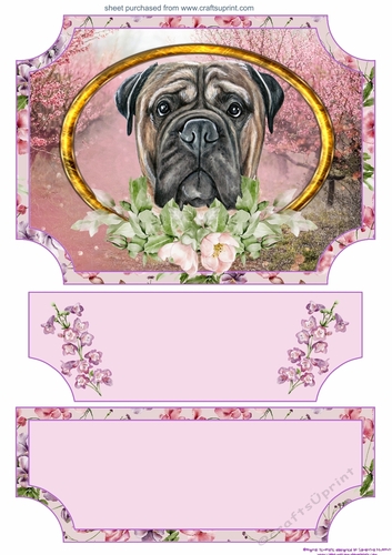 Floral English dog easel topper and stopper 4