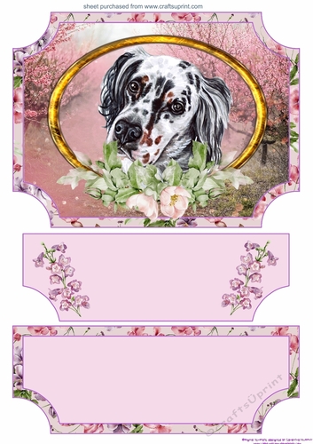 Floral English dog easel topper and stopper 5