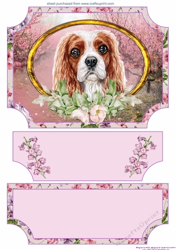 Floral English dog easel topper and stopper 6