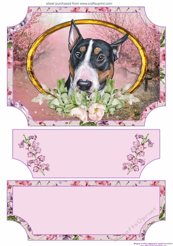 Floral English dog easel topper and stopper 7