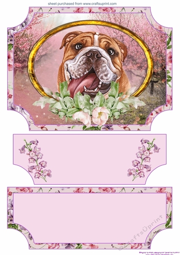 Floral English dog easel topper and stopper 8