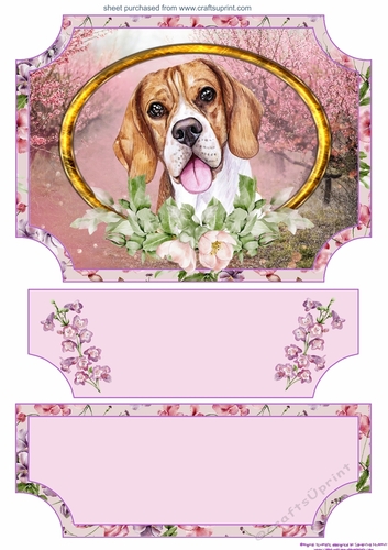 Floral English dog easel topper and stopper 10