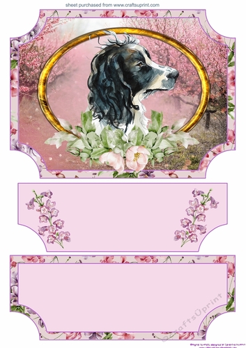 Floral English dog easel topper and stopper 11
