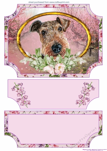 Floral English dog easel topper and stopper 13