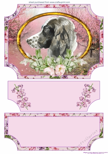 Floral English dog easel topper and stopper 14