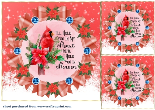 3 Christmas cardinal card front/toppers 1