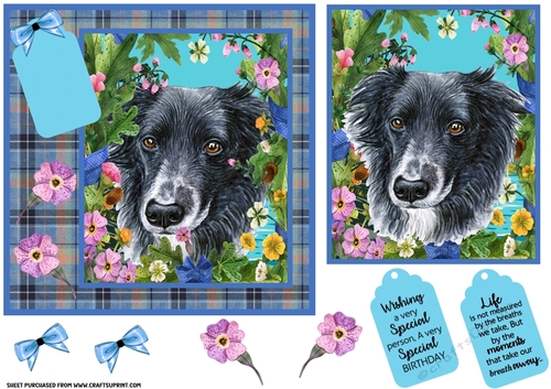 Floral dog card front (choice of main picture) 5