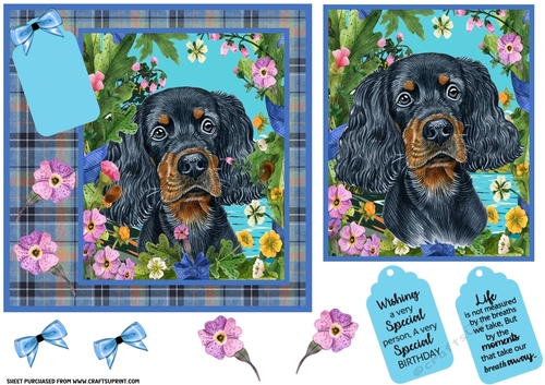 Floral dog card front (choice of main picture) 6