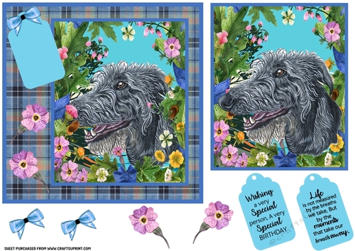 Floral dog card front (choice of main picture) 8