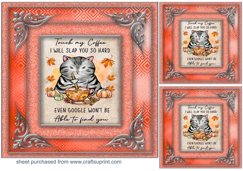 3 Coffee themed card front/toppers 1