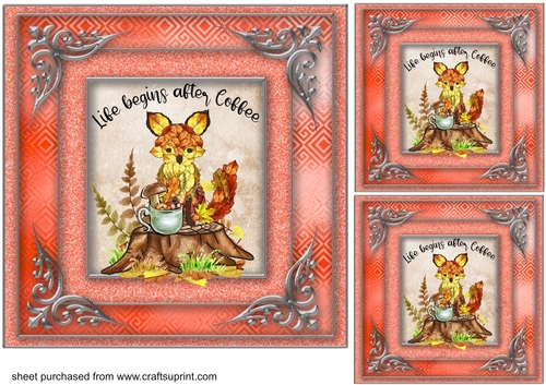 3 Coffee themed card front/toppers 6