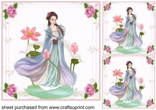 3 Lotus Beauty card front/toppers 1