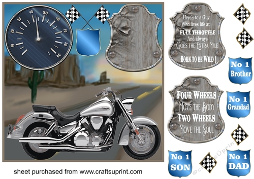 Motorbike card front 3