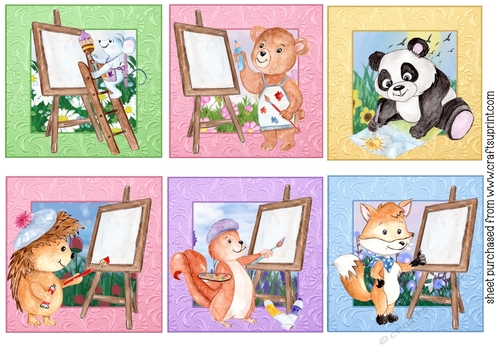 6 Little forest artists toppers