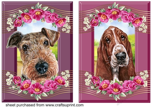2 Crimson floral pup card fronts 6